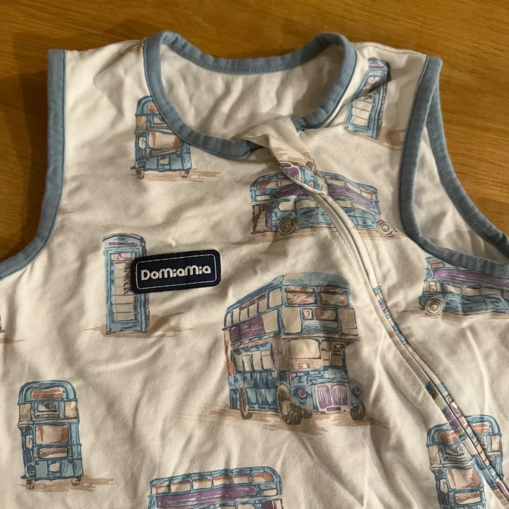 Domiamia Kids Double Zip Sleep Sack Blue Cream XL London Bus Print